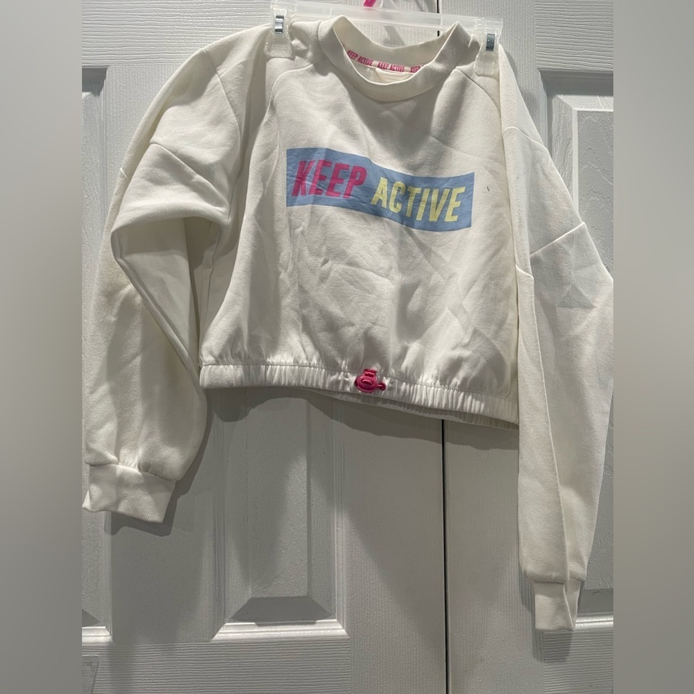 Zara White and Pink Sweatshirt with Graphic Design - Picture 10 of 13